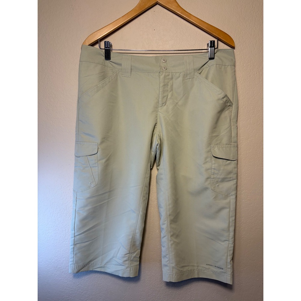 Columbia Omni-Shade Womens beige Cargo Capri Hiking Pants AL8198‎ Size 10